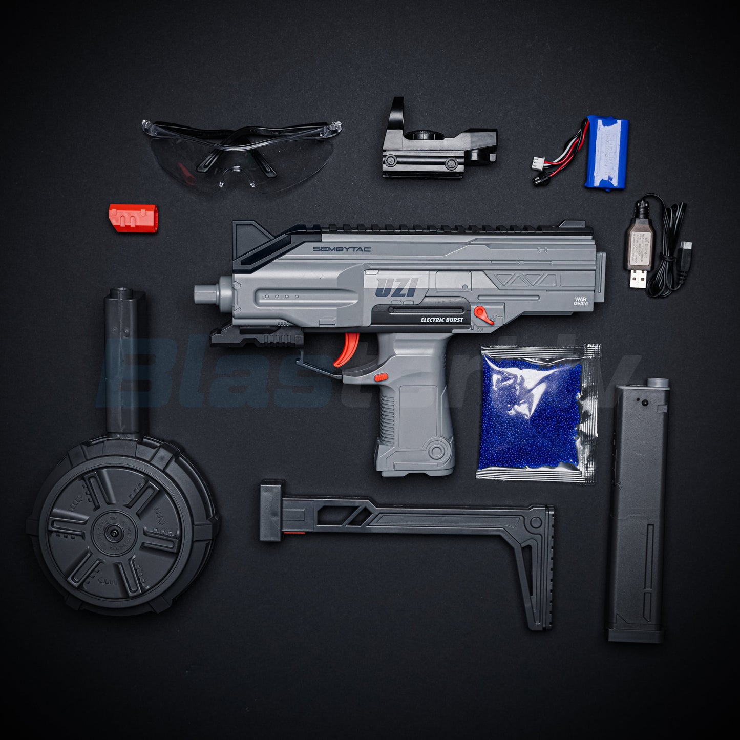 UZI Gēla Blasteris – Pelēks (Dāvana - 11 000 Lodīšu)