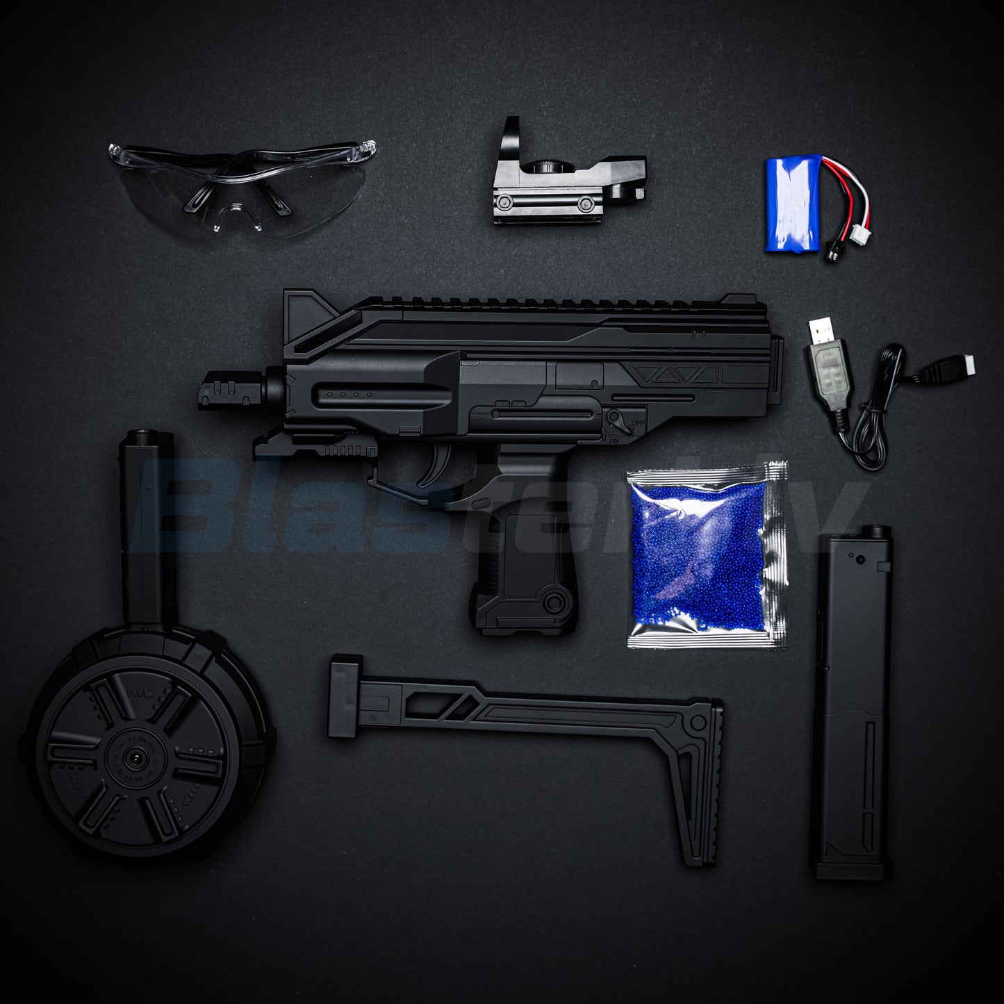 UZI Gēla Blasteris – Melns (Dāvana - 11 000 Lodīšu)