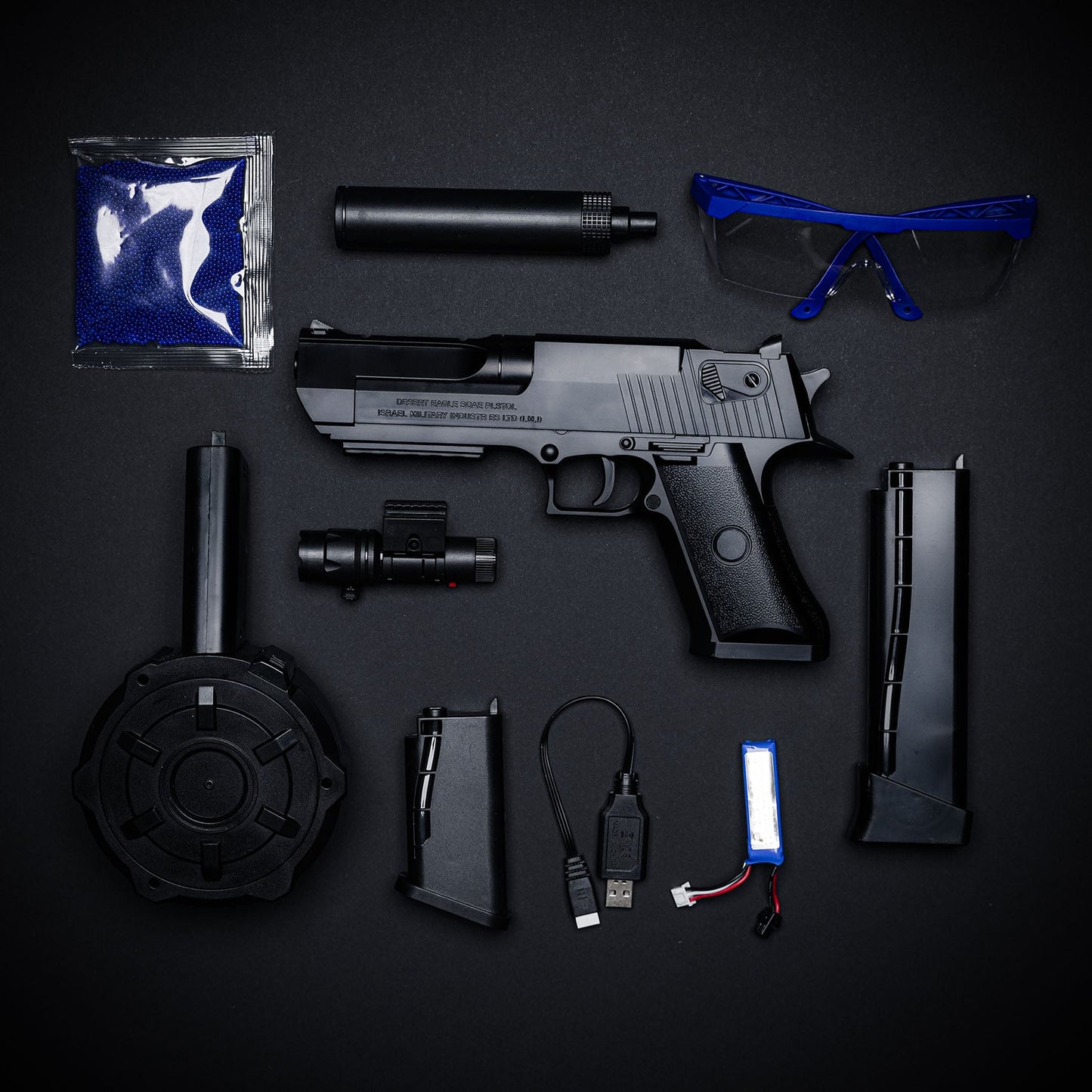 DESERT EAGLE Gēla Blasteris – Melns (Dāvana – 11 000 Lodīšu)